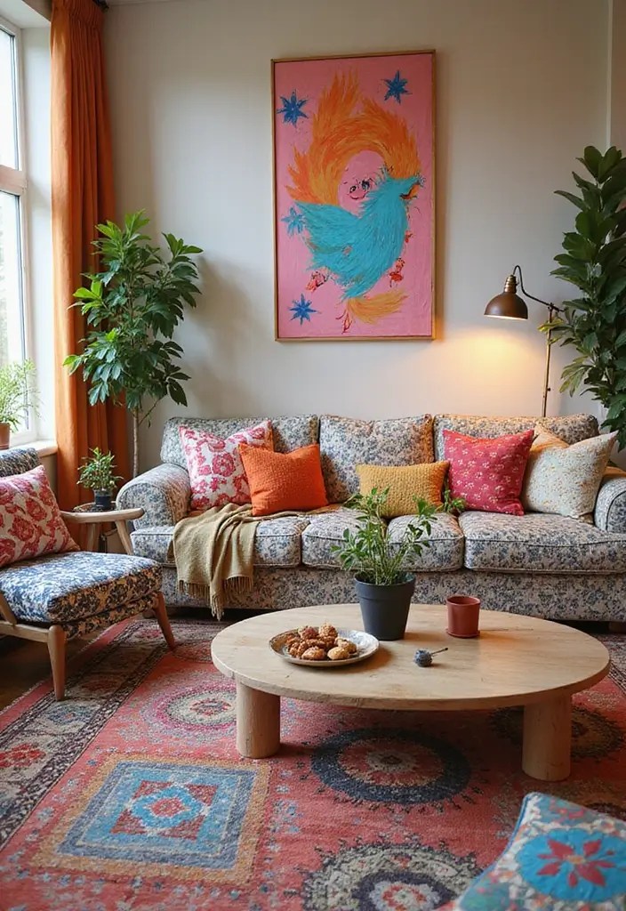 20 Cozy Living Room Decor Ideas That'll Make You Want to Stay In Forever! - 18. Playful Patterns