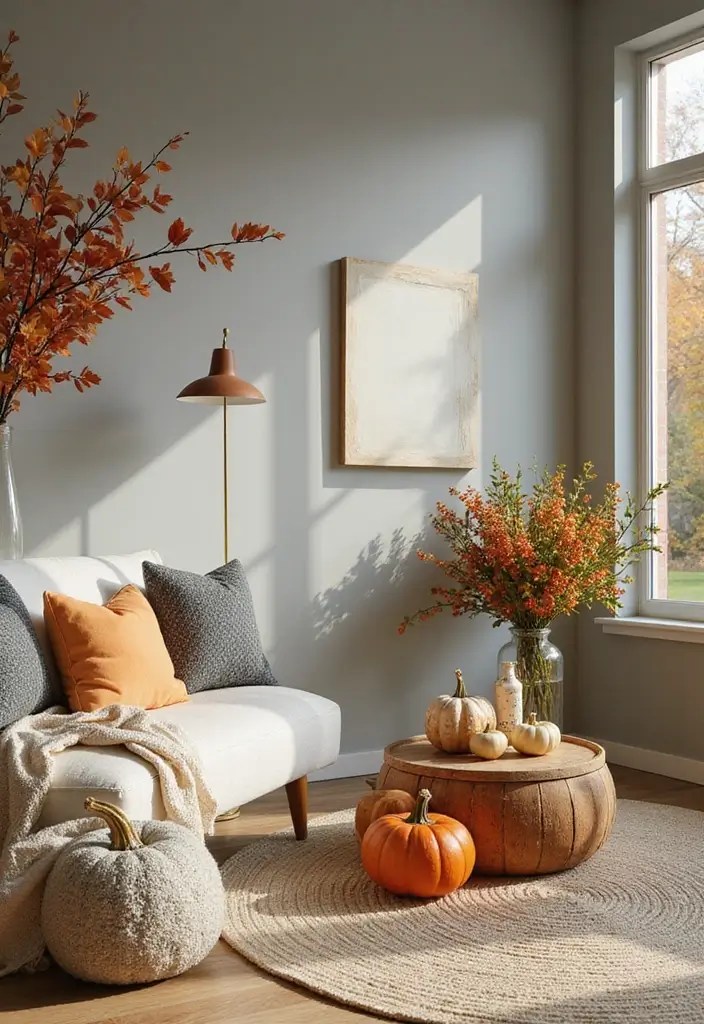 20 Stunning Living Room Decor Ideas That'll Transform Your Space on a Budget (You Won't Believe #12!) - 18. Use Seasonal Decor